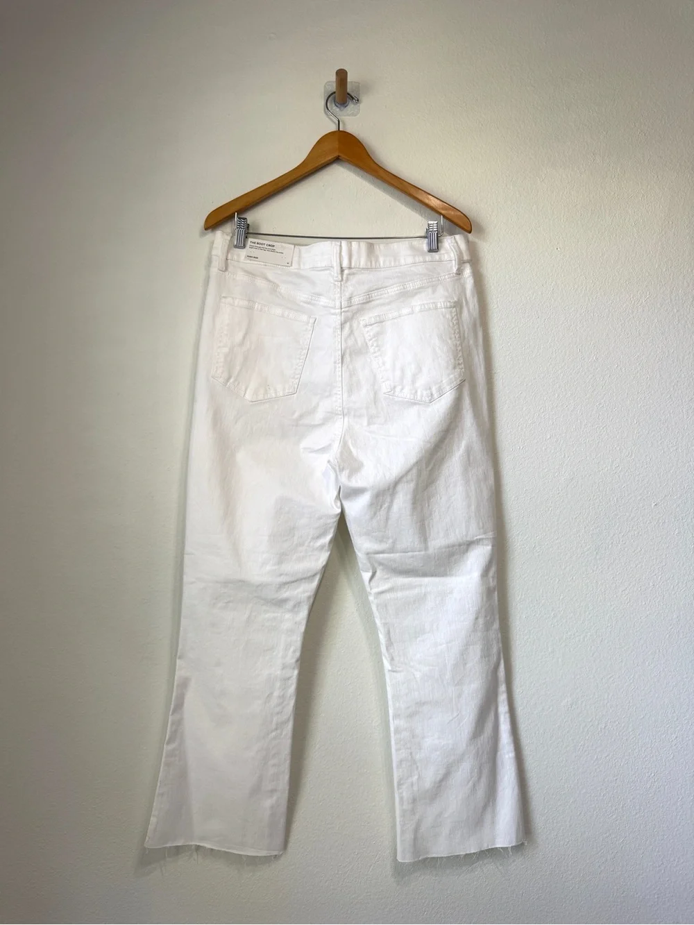Ann Taylor The Boot Crop High Rise White Jeans Size 14